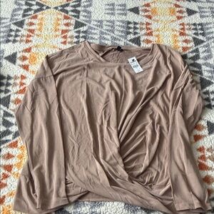 Express Women's Beige Long Sleeve Top